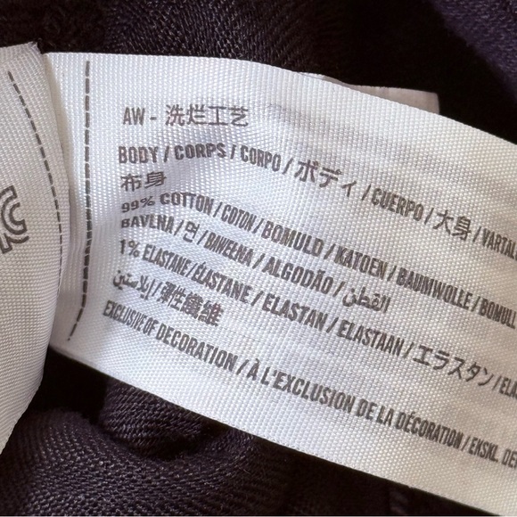 Abercrombie & Fitch Ultra High Rise Wide leg Jeans Black Torn Ripped Knee Baggy - Picture 12 of 13